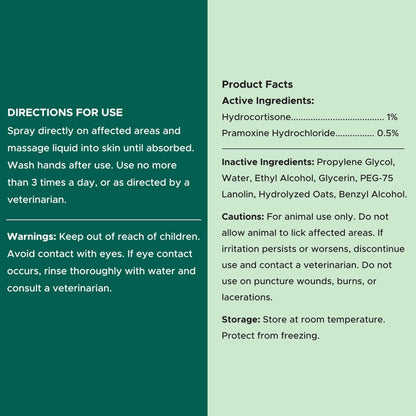 Hydrocortisone Spray for Dogs - 4 oz Dog Anti Itch Spray for Irritated Skin, Hot Spots, Flea Bites, Itching, and More - Made with Hydrocortisone and Pramoxine Hydrochloride - Made in the USA