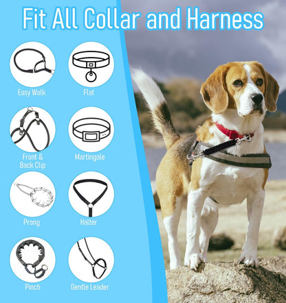 Safety Clip for Prong Collar, 8 Inch Handmade Dog Safety Clip for Walking Training or Hiking, Backup (Black)