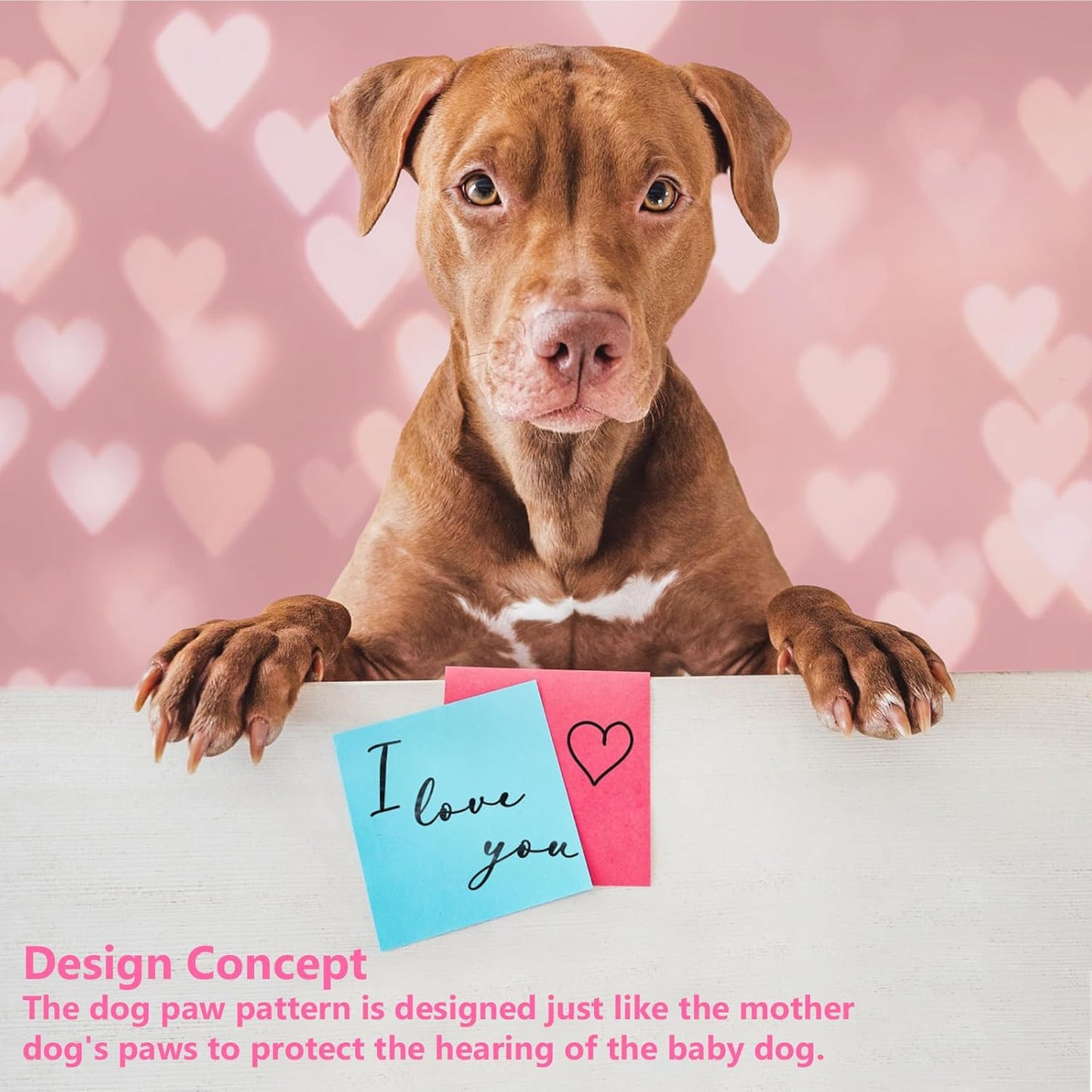 Upgraded Dog Ear Muffs for Noise Protection - 22dB NRR Noise Cancelling Headphones with Dog Paw Design, Calming Earmuffs for Thunder, Fireworks & Hunting (XL, White-Pink)