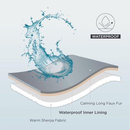 LE SURE Foldable Human Dog Bed 3 in 1 Taupe 68" with Bedsure Waterproof Dog Blankets for Large Dogs 60"x80", Brown