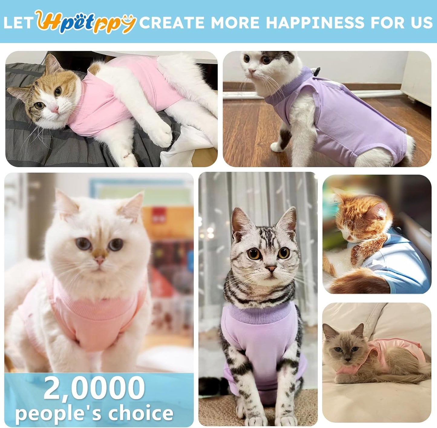 Cat Surgery Recovery Suit, Recovery Suit for Female Male Cats, Cat Onesie After Surgery Spay Neuter, Anti-Licking Kitten Surgical Clothes, Bodysuit for Abdominal Wounds Skin Disease Blue M