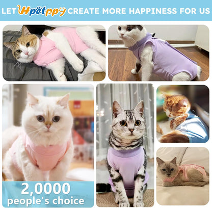 Cat Surgery Recovery Suit, Recovery Suit for Female Male Cats, Cat Onesie After Surgery Spay Neuter, Anti-Licking Kitten Surgical Clothes, Bodysuit for Abdominal Wounds Skin Disease Blue M