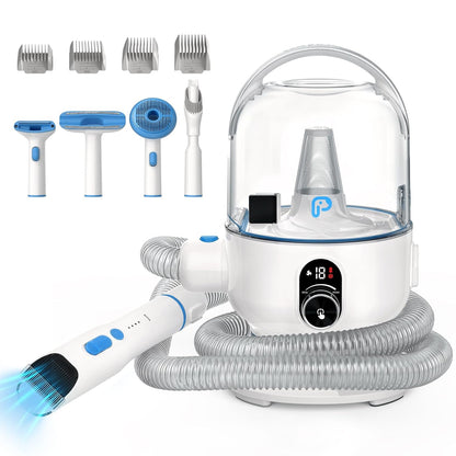 Dog Grooming Kit, Pet Grooming Vacuum, Dog Shaver with 5 Pet Grooming Tools, 99% Pet Hair Suction&2L Large Capacity Dust Cup, Low Noise Dog Hair Remover for Dogs Cats Pets
