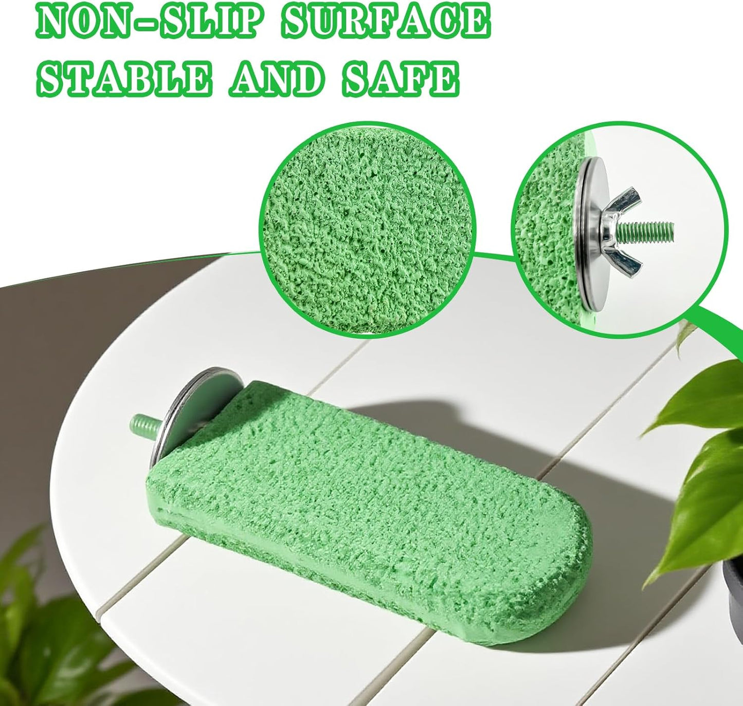 4PCS Bird Beak Grinding Stones, Parrot Perch, Non-Slip Claw Trimmer Chew Toys for Cockatiels, Budgies, Conures, Parakeets, and Other Small to Medium Parrots