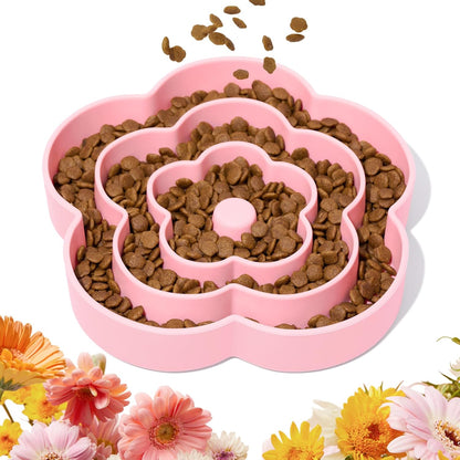 VETRESKA Slow Feeder Dog Bowls, Silicone Dog Puzzle Bowl for Healthy Eating, Puppy Slow Feeder Bowl Anti-Choking, Flower Bowls Ideal for Large Breed/Medium/Small Dogs & Cat