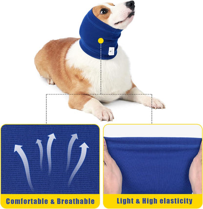 Nanaki Dog Calming Hoodie Quiet Head Cover Sleeves-Ear Covers Hood for Noise Bath, The Grooming and Force Drying Head Protection for Anxiety Relief and Calming Dog Neck and Ear Warmer, Fireworks 1Pack