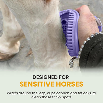 Epona Lavender Flexible Glossy Curry Comb for Horses – Soft, Ergonomic Grooming Brush with Flexible Tines for Deep Cleaning, Massage & Shedding Care