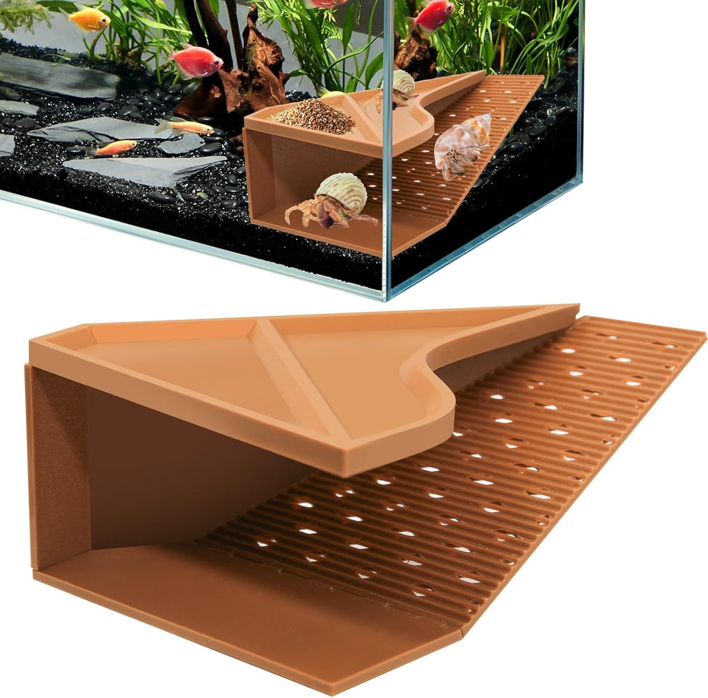 Detachable Hermit Crab Hiding Place, Hermit Crab Decor Accessories Climbing Toy, Habitat Decor for Pet, Aquarium Decorations for Crabs up to 2.4in Tall