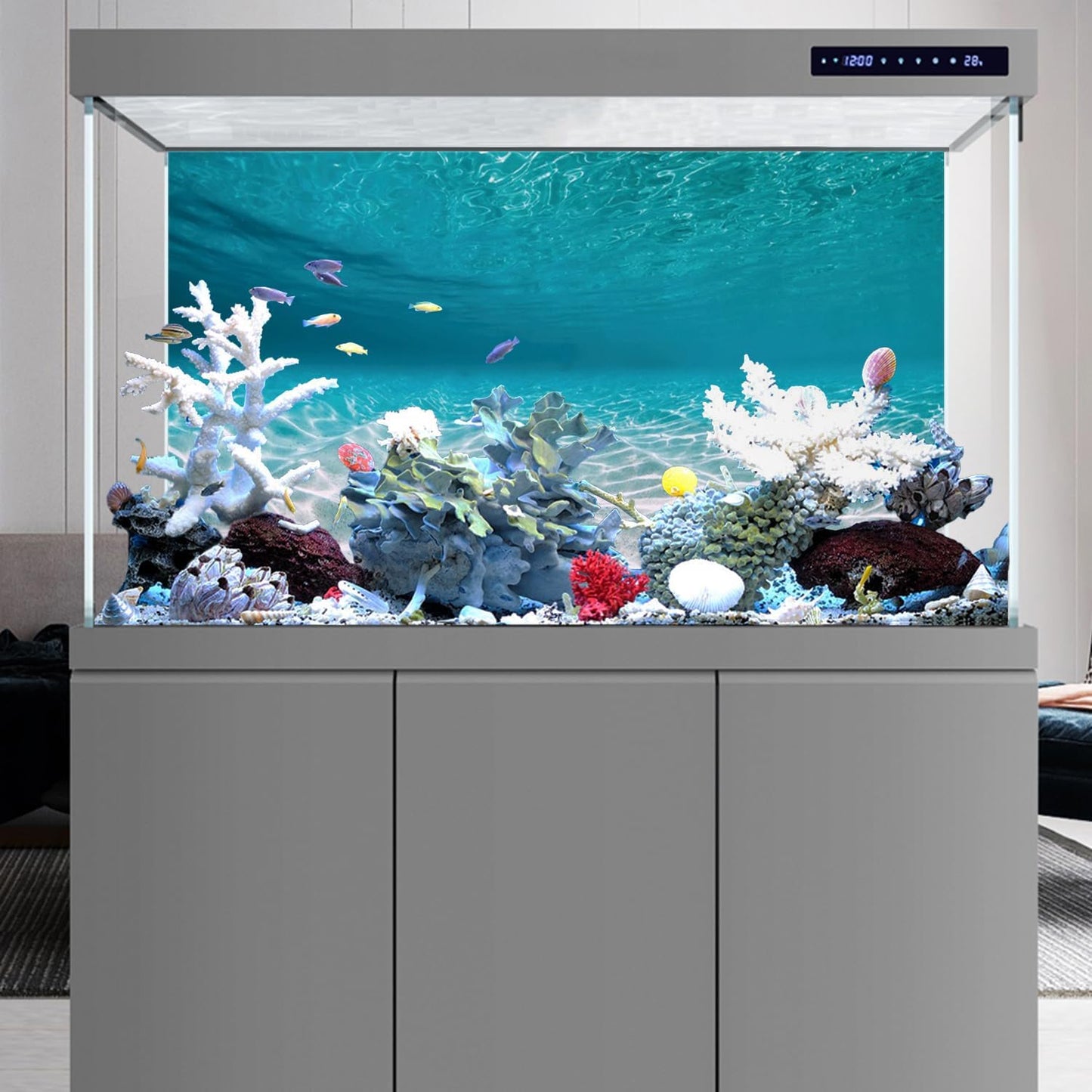 AWERT 48x24 inches Undersea Aquarium Background Pool Ocean Floor Aquarium Background Underwater Fish Tank Background