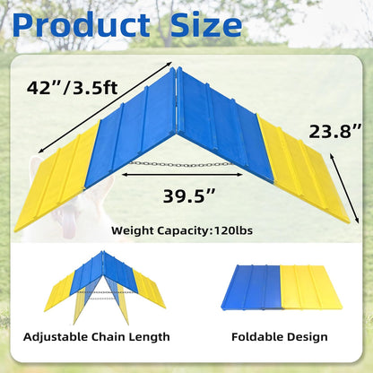 Dog Agility A Frame for Large Dogs, 84” x 24” Dog Agility Course Backyard Set, Dog Agility Equipment Outdoor for Jumping Climbing