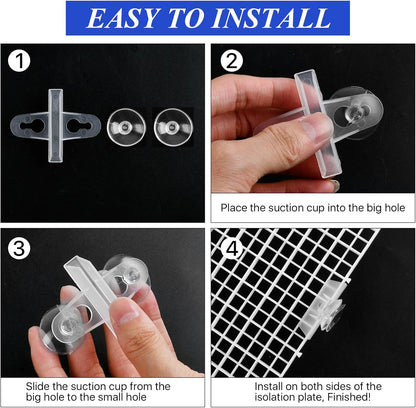 8 Pcs Aquarium Fish Tank Divider, Plastic Egg Crate, Aquarium Filter Bottom Tray, Fish Tank Isolation Board, Fish Tank Separator with 10 Pcs Suction Cups, 11.8 × 11.8 in