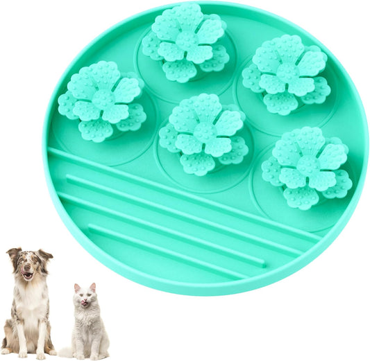 AWINNER Slow Feeder Dog Bowl Make Mealtime Fun and Healthy with - Reduce Overeating and Aid Digestion Cat Lick Mat (Cyan)