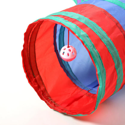 Pet Cat Tunnel, Y-3 Way Tunnels for Indoor Cats, Collapsible Pet Tunnel for Kitten, Puppy, Rabbit, 25cm-Wide Tunnels, Durable & Breathable, with Peek Hole Toy Ball