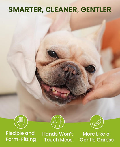 36PCS Pet Glove Wipes for Dogs & Cats, Extra Thick Double-Sided Dog Bath Wipes for Sensitive Skin, Lick-Safe Pet Cleaning Gloves & Cat Cleaning Gloves with Coconut Oil for Coat, Paws & Bottom