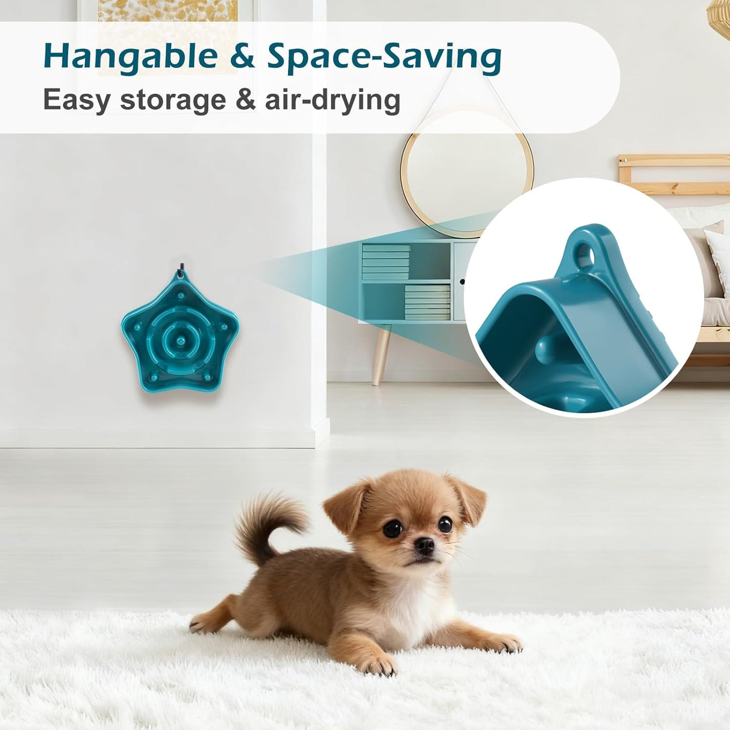 Pet Slow Feeder Bowl for Small Dogs, Puzzle Feeder for Petite Dogs, Anti-Choking, Slow Eating, 350ML Capacity, BPA-Free, Small Size