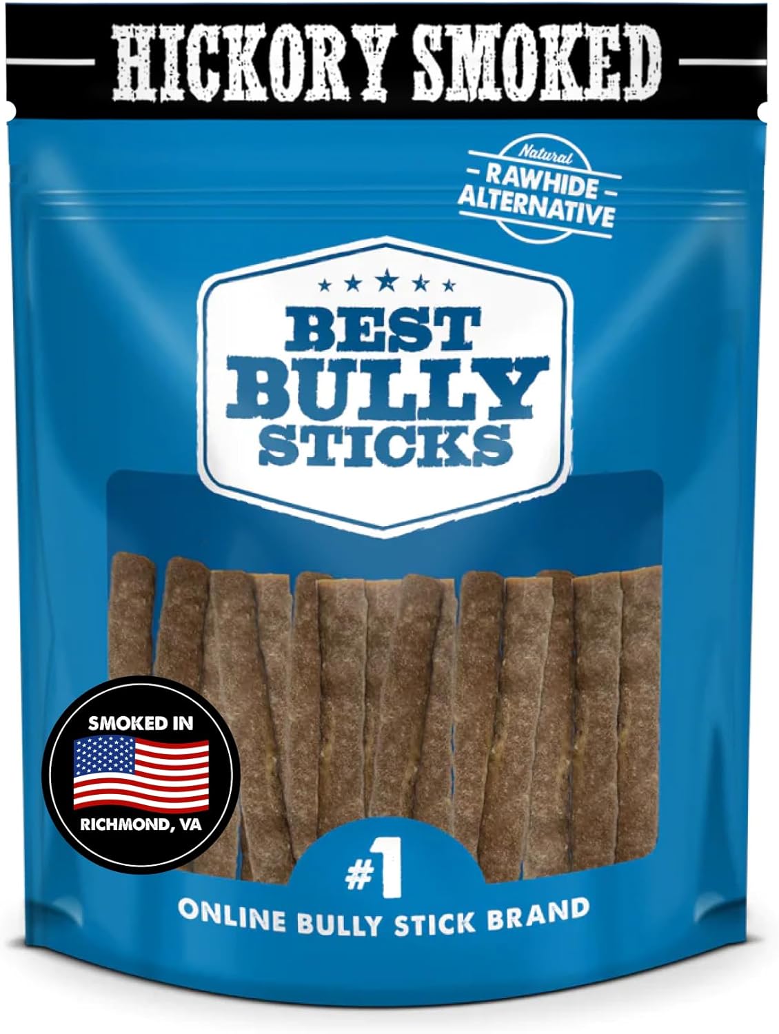 Premium Hickory Smoked Chicken Quick Sticks - 6 Inch, 16 Count (Pack of 1) - No Additives, 100% Natural, Collagen, All Breeds