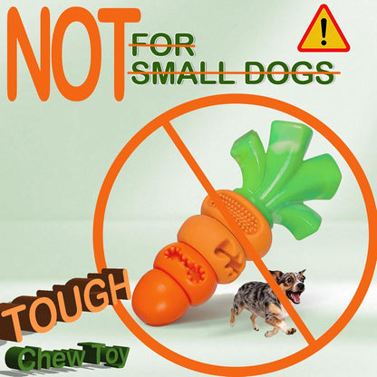 Tough Dog Toys for Aggressive Chewers: 7" Bacon Flavored Dog Chew Bone, Hard Nylon & Rubber Teeth Cleaning Toy, Carrot-Shaped Dog Chew Toy for Large Medium Breed 20-70lbs