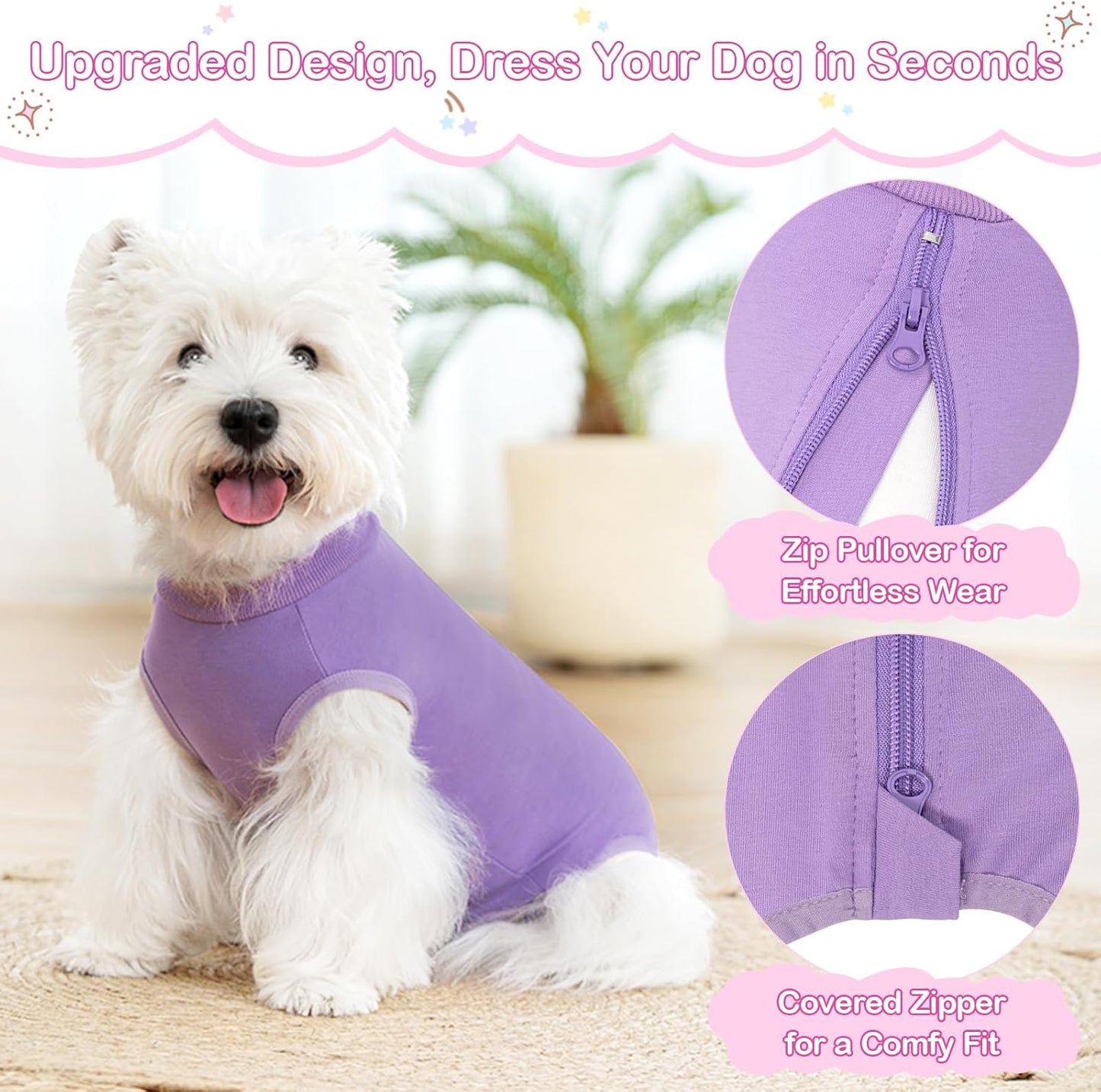 1PC Cat Recovery Suit Female Cats Onesie for Cats & 1PC Dog Surgery Suit Recovery Suit for Dogs After Surgery Female Post-Op Bodysuit Pajamas Anti Licking Abdominal Wounds Cone Alternative