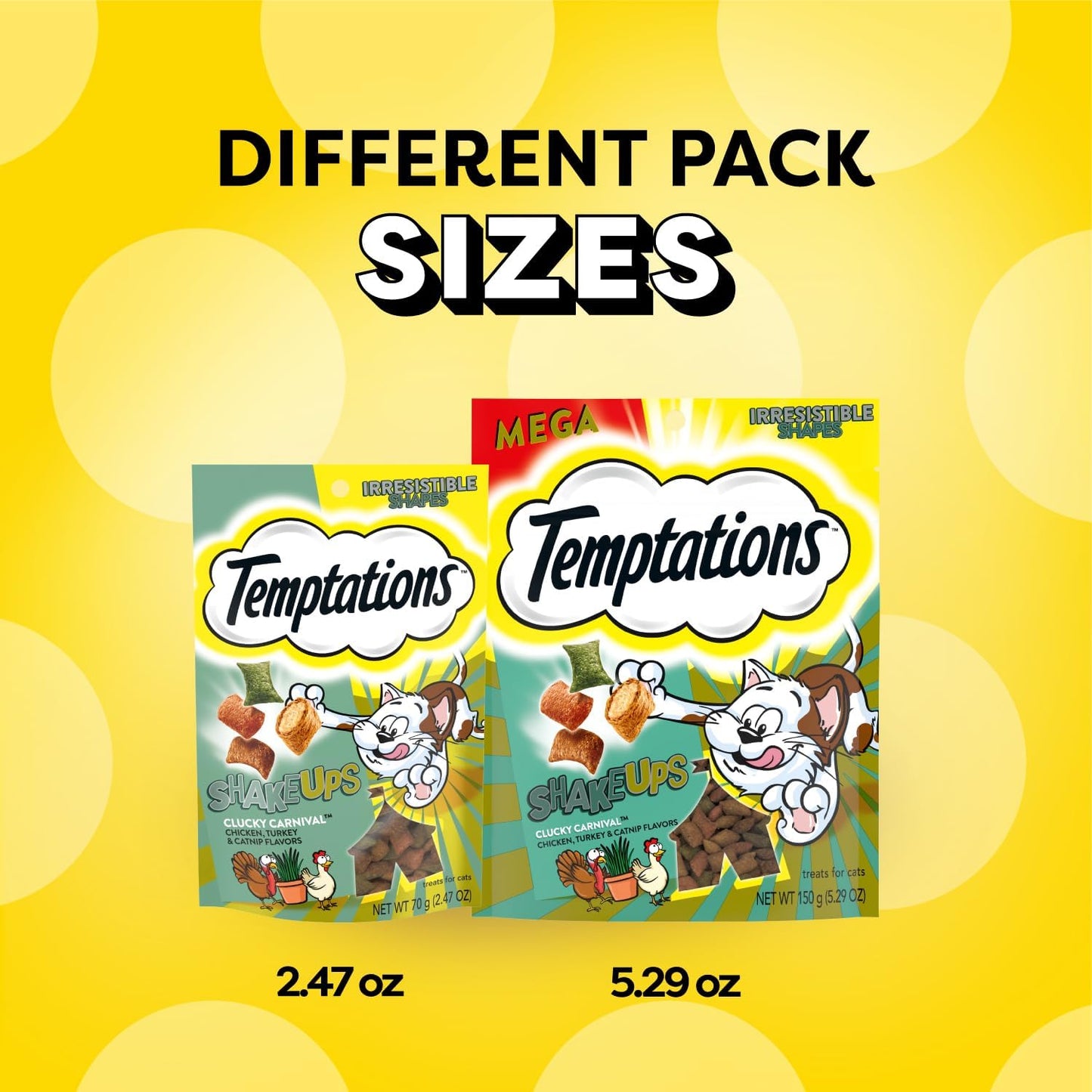 Temptations ShakeUps Crunchy and Soft Cat Treats, Clucky Carnival Flavor, 5.29 oz. Pouch