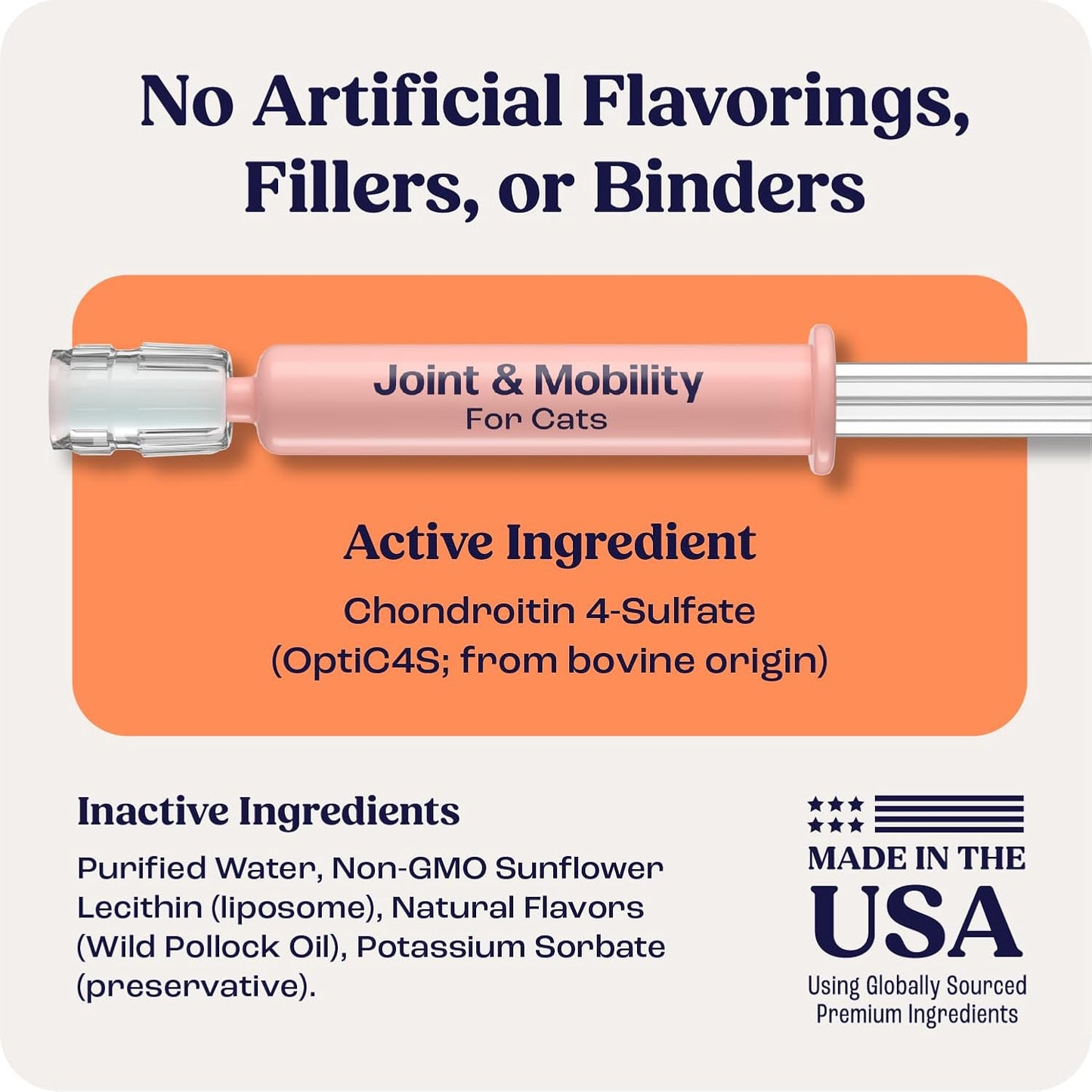 Summit Feline Pain Relief Supplement Inflammation Hip & Joint Support Vitamin for Cats - Natural Chrondroitin with Liposomal Delivery for Arthritis - Drug Free - All Ages