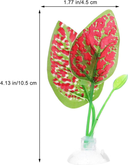 4Pcs Artificial Reptile Plants and Plastic Leaves Decor for Terrarium Habitat Landscaping, Natural Style Decorative Leaves for Turtle, Lizard, Snake Enclosures