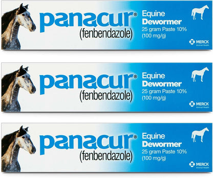 (3 Pack) PANACUR Dewormer Horse Paste 10%, 100mg Each