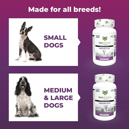 VetriScience Immunity Health Easy-Open Capsules, Immune Plus Supplement for Small Breed Dogs, Cell Advance Immune and Allergy Support with Antioxidants, Hypoallergenic Formula, 120 Count