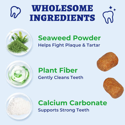 Wellix Dental Treats for Cats and Small Dogs - Crunchy Cat Teeth Cleaning Treats for Fresh Breath & Plaque Control - Pet Dental Chew for Kittens&Puppy - Chicken Flavor (8.82oz)