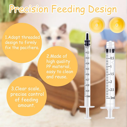 10 Packs Pet Silicone Nursing Nipple for Replaceable teats Mini and Syringes, Puppies,Silicone Kitten Pacifier,Kitten Feeding Syringe,Kitten Supplies,(Mini+Original)