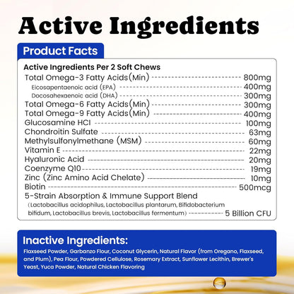 Omega 3 for Dogs – Salmon Oil for Dogs Skin & Coat Health, Fish Oil Supplement for Dog Shedding, Itch & Hot Spot Relief, Allergy Chews with EPA & DHA Fatty Acids for Skin & Joint Support - 180 Ct