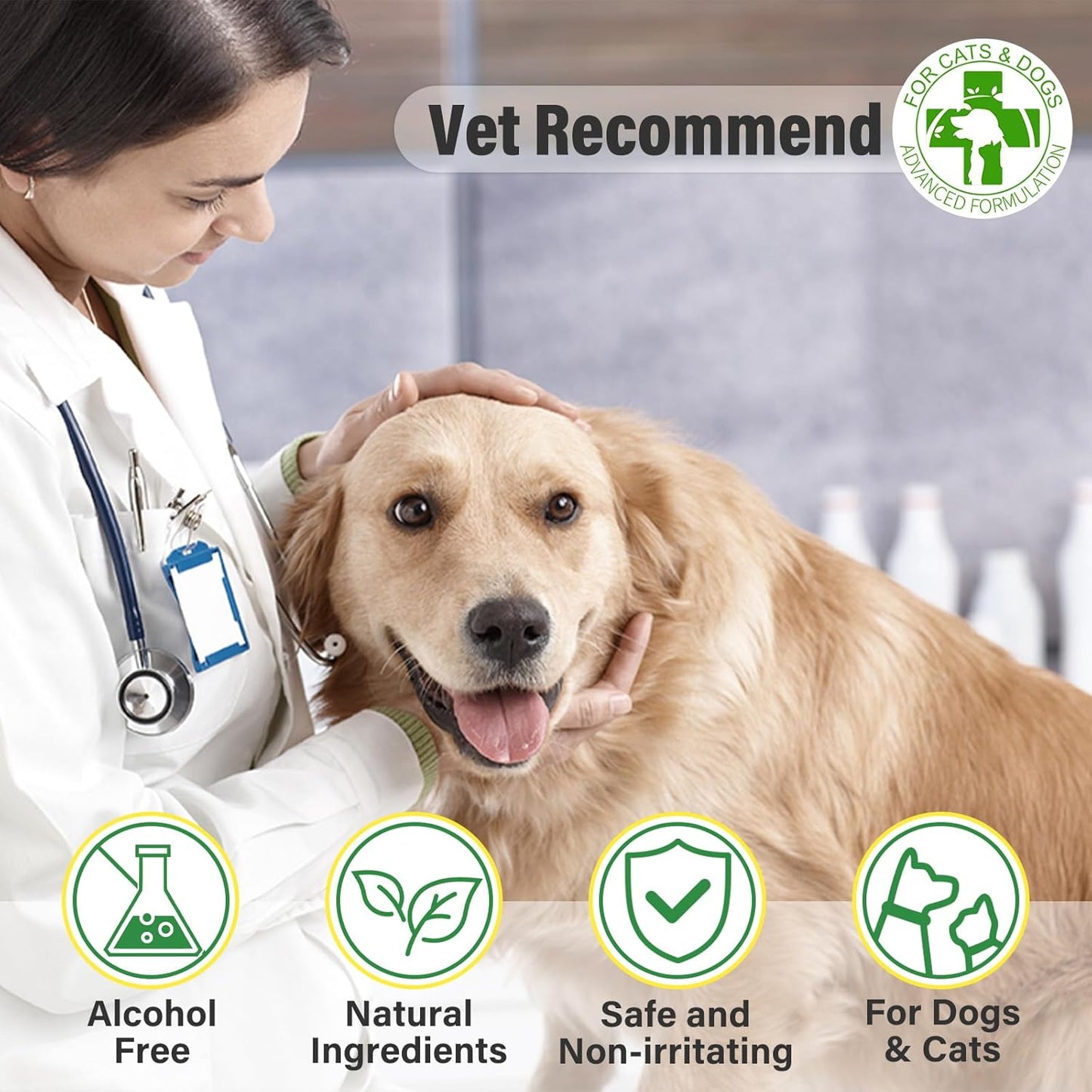 Dog Eye Wipes - Tear Stain Remover for Dogs, Gentle Formula for Cats and Dogs, Quick Care for Bright Fur, Thick, Soft and Skin-Friendly, 120pcs