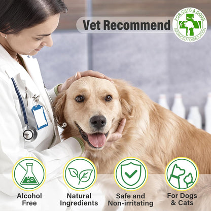 Dog Eye Wipes - Tear Stain Remover for Dogs, Gentle Formula for Cats and Dogs, Quick Care for Bright Fur, Thick, Soft and Skin-Friendly, 120pcs