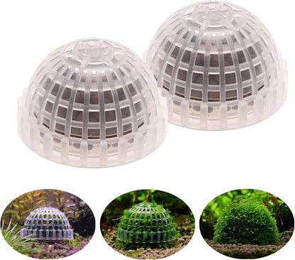 2 Pack Aquarium Moss Ball Holder Professional Plastic Moss Plant Holder with Hollow-Designed for Fish Tank Accessories (2)