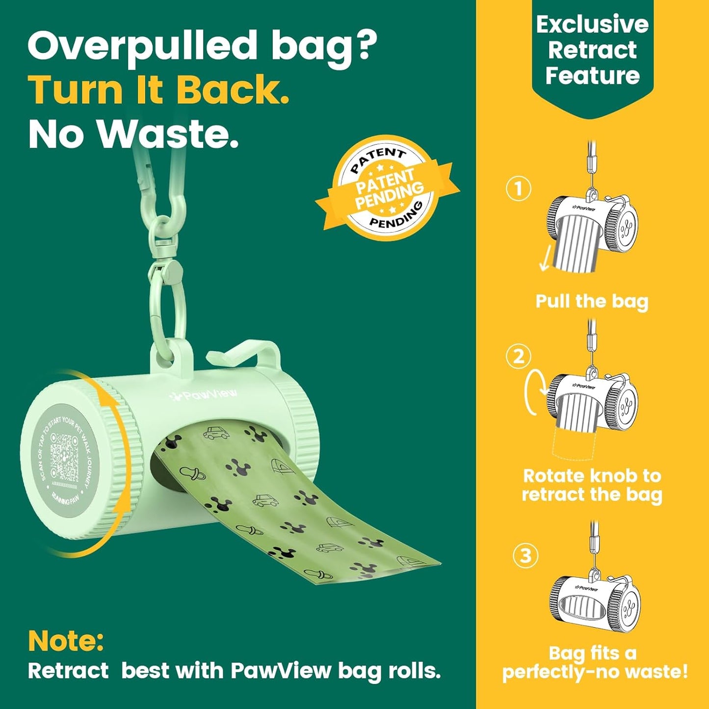 Poop Bag Dispenser & 375 Poop Bags Refill