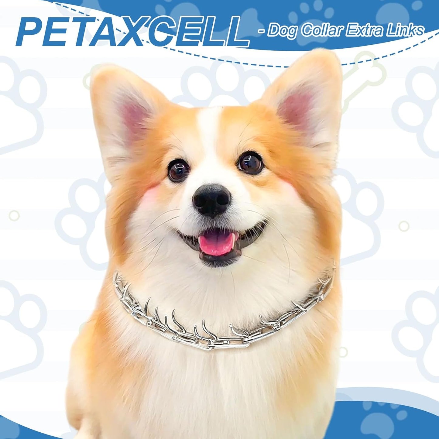 Dog Collar Extra Links, Prong Collar for Pets Stainless Steel Pinch Dog Training Collar Round Head 3.8mm, (Silver, 4 Set), Intended for Small/Medium/Large Dogs Training