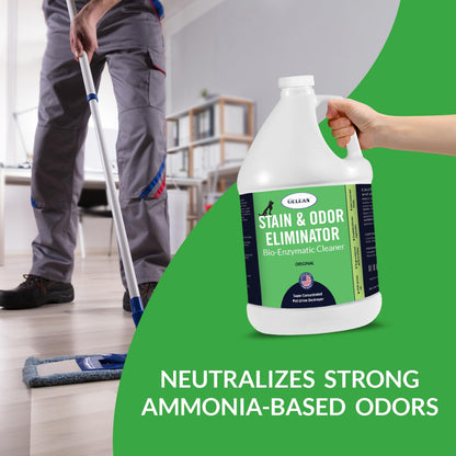 Strong Stain & Odor Eliminator - Cats & Dog Enzymatic Urine Destroyer -MADE IN USA- Fresh Scent Multi-Purpose Pet Stain Remover for Floors, Carpet, Bathrooms, Drains & Trash Deodorizer cleaner, 128oz