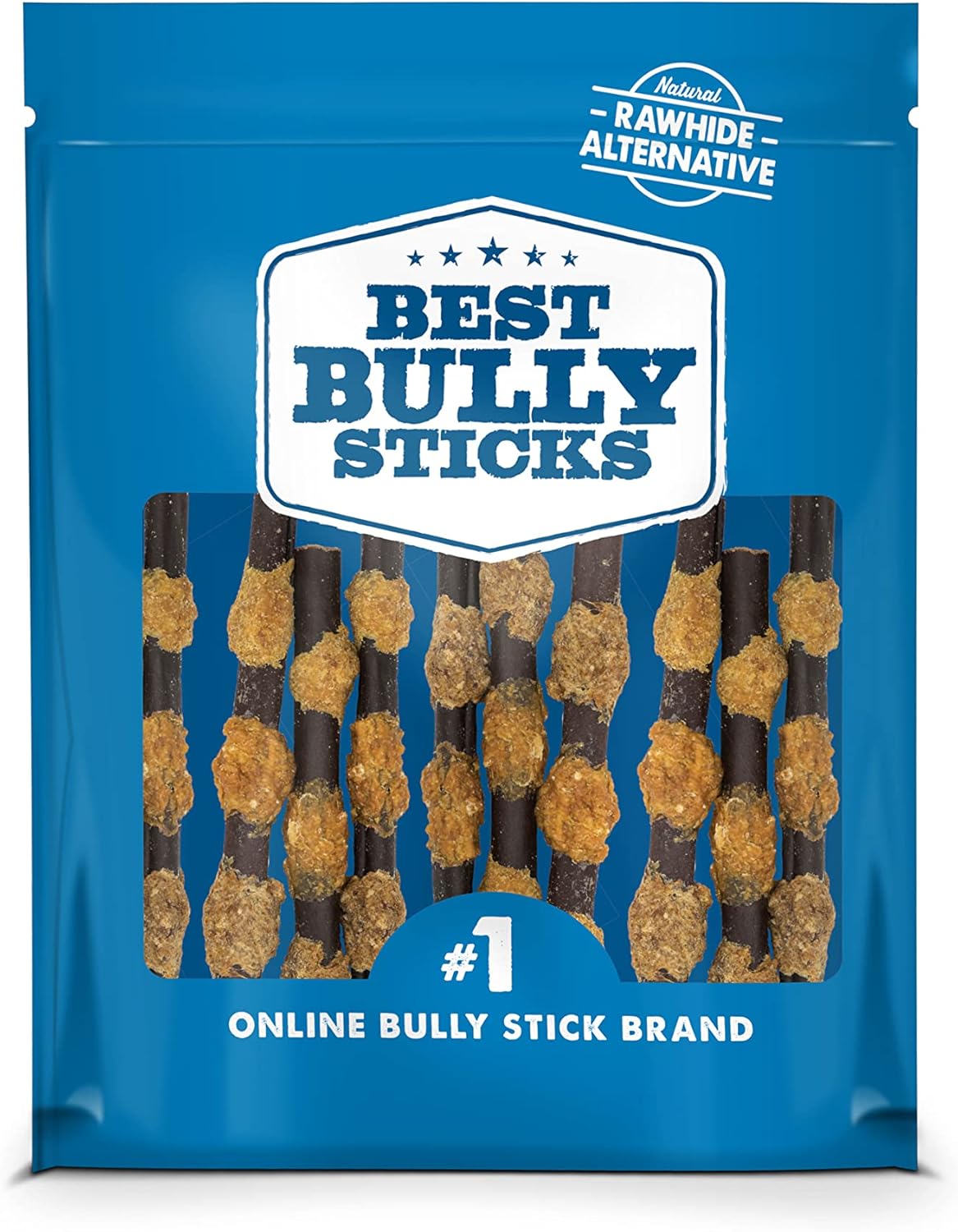 Best Bully Sticks Beef, Chicken, and Pork Kabob Collagen Sticks - 6 Inch 10 Count (Pack of 1) - Natural, USA Baked, Easily Digestible, Limited Ingredient Rawhide Alternative