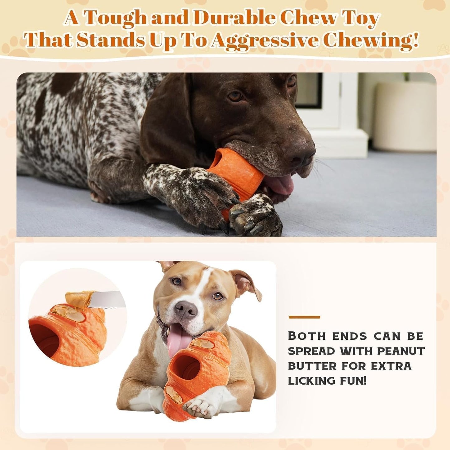 Aggressive Chew Toys for Large Dogs, Anxiety Relief for Dogs Toy, Christmas Dog Frozen Treat Toy, Indestructible Chew Toys for Peanut Butter and Frozen Treats Reduces Anxiety