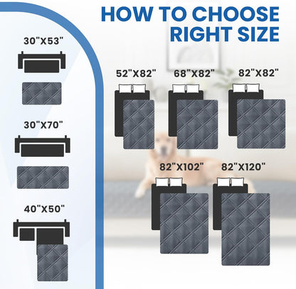 Waterproof Couch Covers for Pets, Waterproof Dog Bed Cover, Anti-Slip Soft Dog Blankets, Couch Cover for Dogs Washable, Pet Blanket for Puppy Large Dogs Cat (82x82 Inch, Dark Grey)