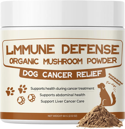 Dog Cancer Supplements, Dog Critical Guard, Defense Immune Support, Mushroom Supplement with Turkey Tail, Reishi, Lion’s Mane & Cordyceps, Immune Support Powder for Wellness & Vitality, Natural Herbal