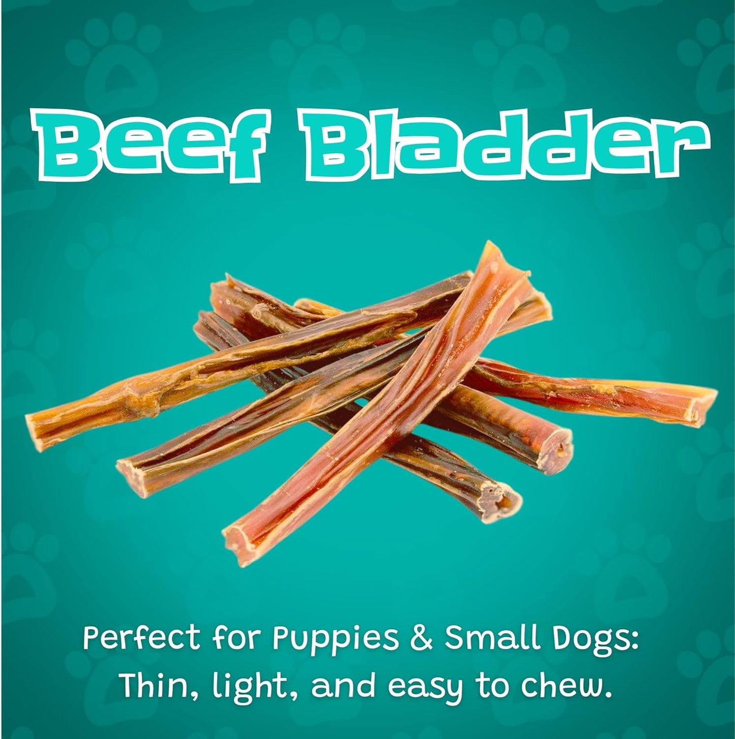 Junior Bully Sticks 6" Beef Bladder — 15 Count | Natural Single-Ingredient, Long-Lasting Dog Chews; Dental Support Treats for Pups and Small Dogs. Puppy Chew Sticks