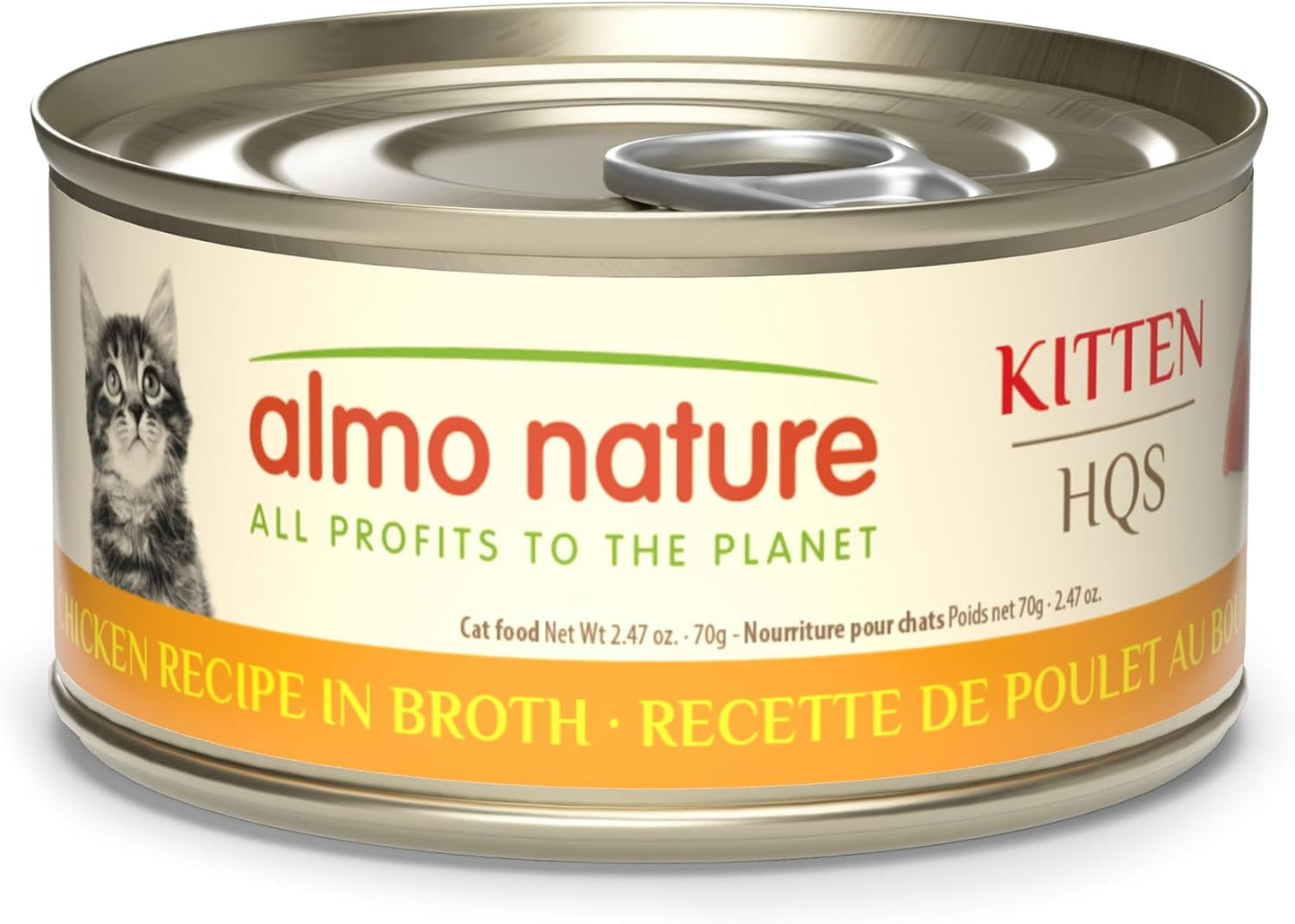 almo nature HQS Natural Wet Cat Food Chicken Recipe in Broth - Kitten, Grain-Free, 2.47 oz (Pack of 24)
