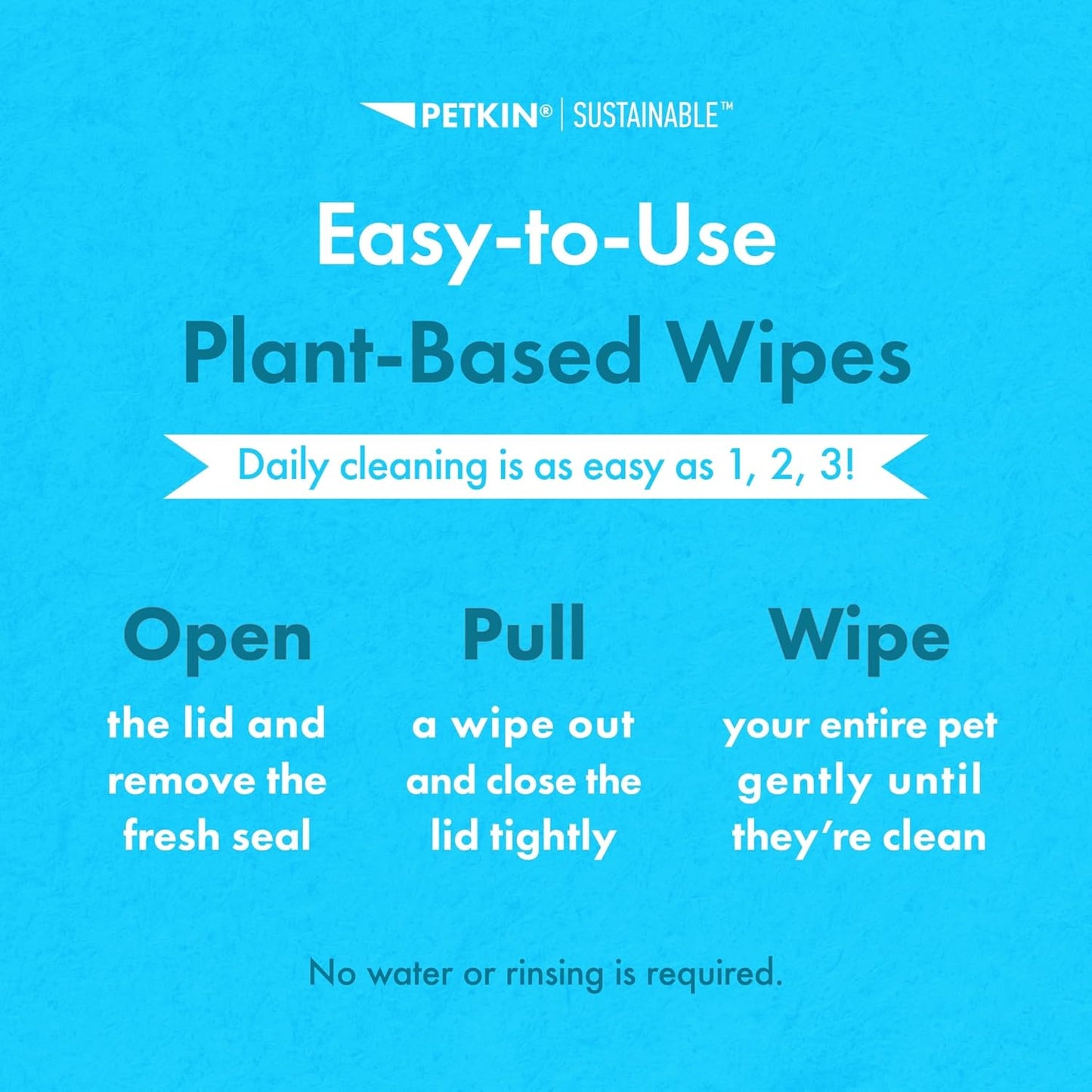 Petkin Plant-Based PetWipes, 100 Wipes, 4 Pack - Biobased, Sustainable, Big & Thick Pet Wipes for Dogs & Cats - for Face, Paws, Ears, Body & Eye Area - Consciously Cleans & Conditions - Vanilla