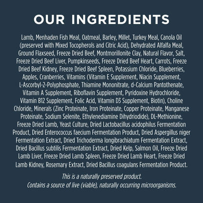 Instinct Raw Boost, Natural Dry Dog Food with Freeze Dried Pieces, High Protein, Whole Grain Recipe - Real Lamb & Oatmeal, 4.5 lb. Bag