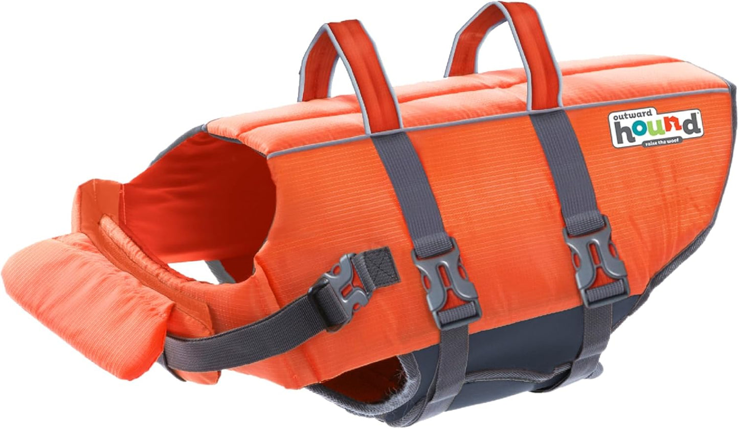 Outward Hound Granby Splash Dog Life Jacket, High-Buoyancy Dog Life Vest for Swimming, Boating, and Water Safety, Medium, Orange