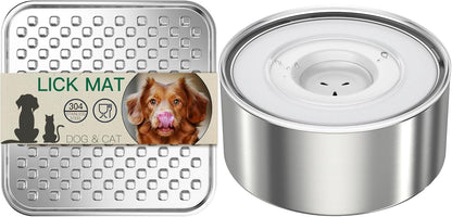 Lick Mat + Water Bowl Set