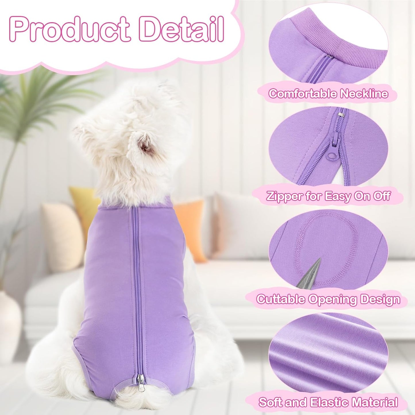 1PC Cat Recovery Suit Female Cats Onesie for Cats & 1PC Dog Surgery Suit Recovery Suit for Dogs After Surgery Female Post-Op Bodysuit Pajamas Anti Licking Abdominal Wounds Cone Alternative