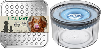 Lick Mat + Water Bowl Set
