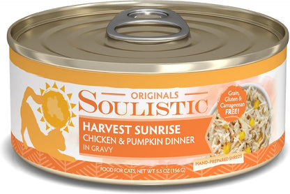 Soulistic Originals, Harvest Sunrise Chicken and Pumpkin Dinner in Gravy, 5.5oz Can, Pack of 8