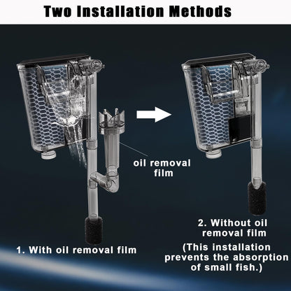 3 Gallon 12.6” L Fish Nano Glass Aquarium, with Separator Plate for Betta, Multi-Functional Square Fish Tank with Filter, LED Light, Black 4mm Glass